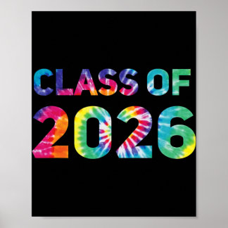 Poster Diplômé 2026 Tye Dye de la promotion 2026 de lycée