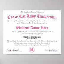 Diplôme CCLU - Sceau rose - Portrait de chat