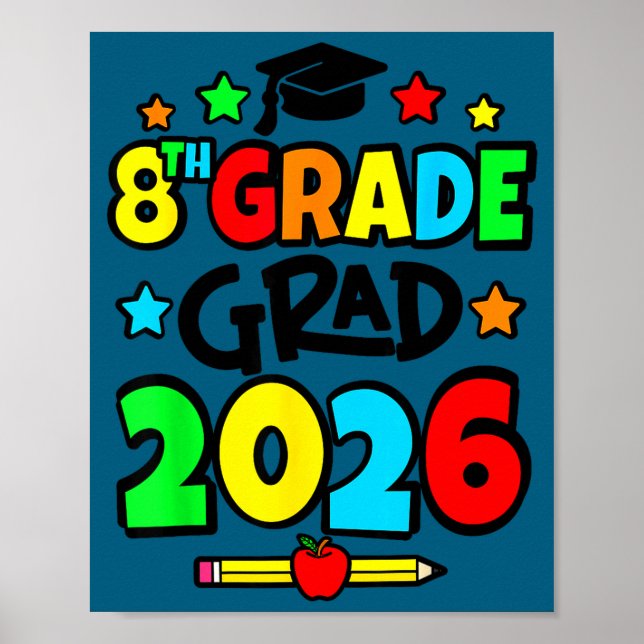 Poster diplômé de 8e année 2026 fin de 8e année  (Devant)