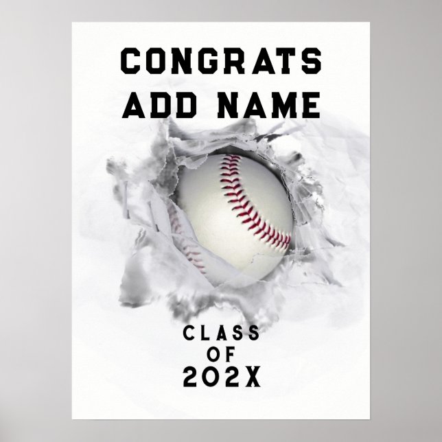 Poster Diplôme de baseball (Devant)