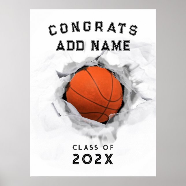 Poster diplôme de basket-ball (Devant)