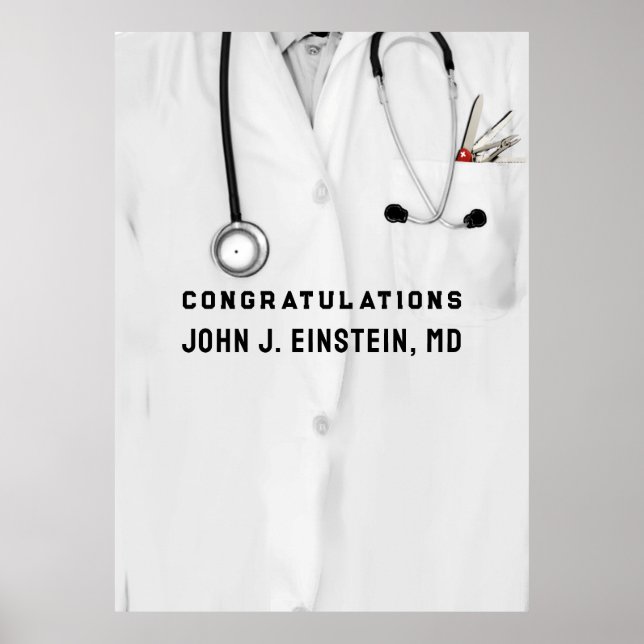 Poster Diplôme de doctorat Médicale personnalisé (Devant)