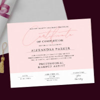 Diplôme de Féminin Rose Pâle et Blanc 