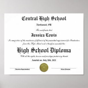 Poster Diplôme de fin d'études secondaires