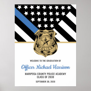 Poster Diplômé de la police Thin Blue Line Exécutif de la