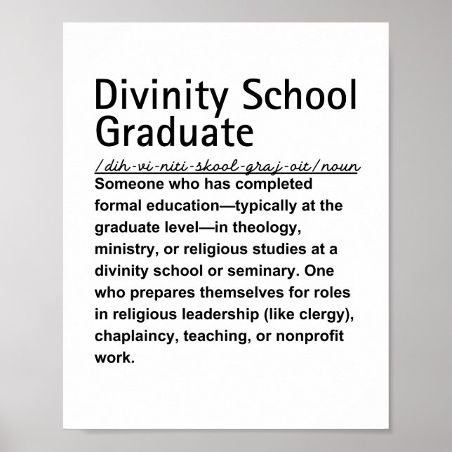 Poster Diplômé de l'école de Divinité (Devant)