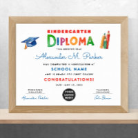 Diplôme de logo de fin d'année coloré