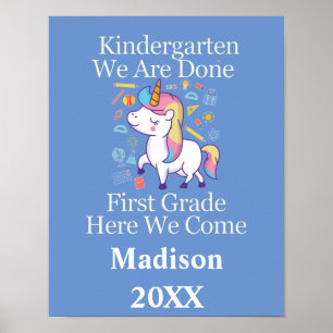 Poster Diplômé de Maternelle Première Année Unicorne