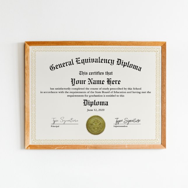 Poster Diplôme d'équivalence générale, lycée et école mat (Créateur téléchargé)