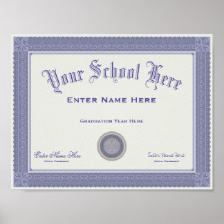 Poster Diplôme d'études faux Votre texte