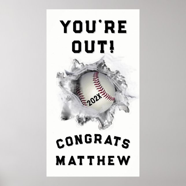 Poster Diplôme du joueur de baseball (Devant)
