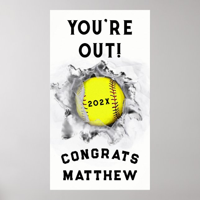 Poster Diplôme du joueur de softball (Devant)
