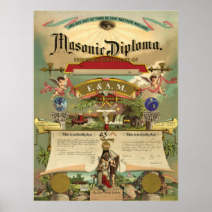 Poster Diplôme maçonnique F&AM