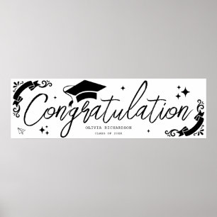 Poster Diplôme Personnalisé Écriture Élégante Étoiles & C