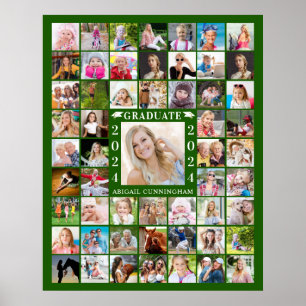 Poster Diplômé Vert 55 Photo Collage Souvenirs Afficher