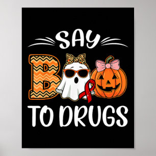 Poster Dire Boo To Drugs Red Ribbon Week Sensibilisation 