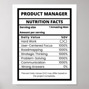 Poster Directeur de produit Cool Boss Travailleur dur