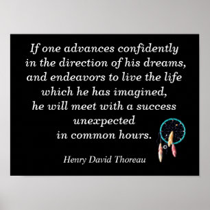 Poster Direction de ses rêves - Citation de Thoreau - Imp