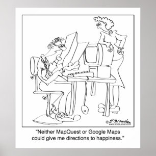 Poster Directions de Mapquest au bonheur