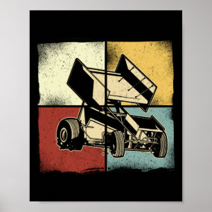 Poster Dirt Track Racing Retro Sprint voiture voiture Spr