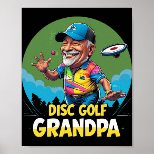Poster Disc Golf Grand-père – Lancer de casquette de bord