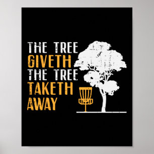 Poster Disc Golf Tree donne un coup de pied à Fun Frisbee