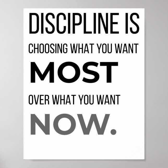 Poster Discipline - L'art de donner la priorité à ce qui  (Devant)