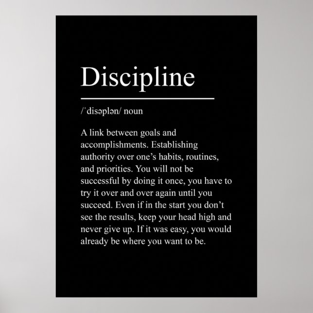 Poster discipline, motivation, devis, gym, inspiration, f (Devant)