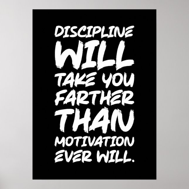 Poster Discipline vs Motivation, Gymnase, Hustle, Succès (Devant)