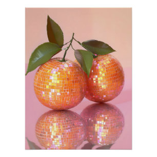 Poster Disco Ball Oranges Empreinte murale