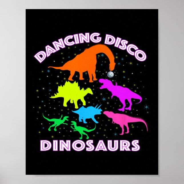 Poster Disco Dancing Dinosaurs Prove Awesome Teacher Pres (Devant)