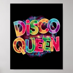 Poster Disco Queen Vintage 80's Retro Party tenue féminin