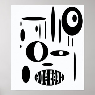 Poster Discours Cirkel noir et blanc