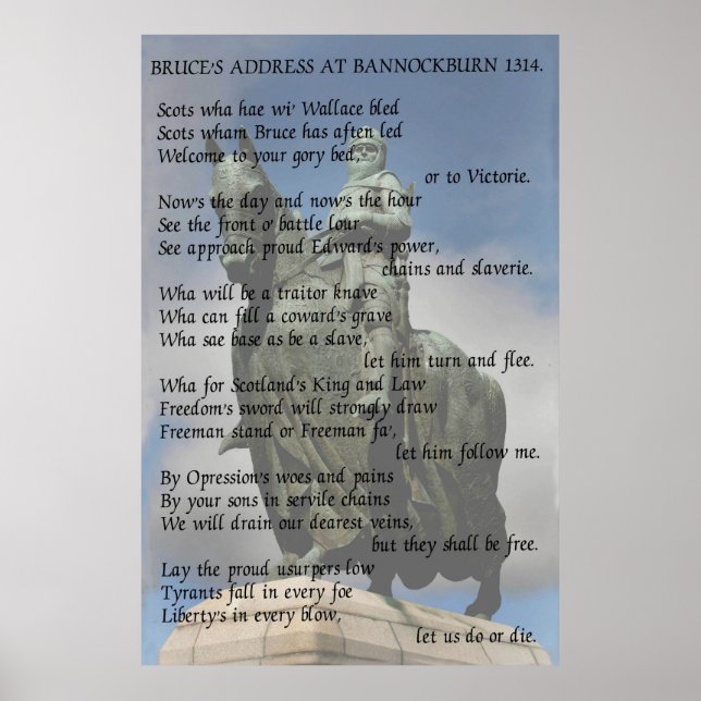 Poster Discours de Bruce à Bannockburn 1314 (Devant)