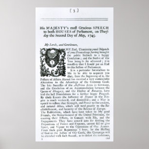 Poster Discours royal aux deux Chambres du Parlement