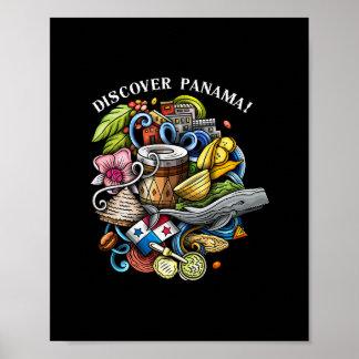 Poster Discover Panama Vacation Souvenir Travel 