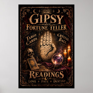 Poster Diseur de bonne aventure gitan Prop de Halloween v