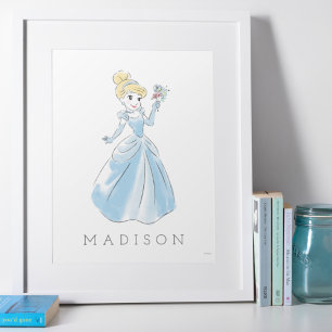 Poster Disney Cendrillon Aquarelle   Chambre de fille