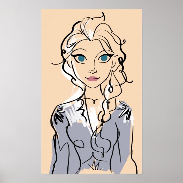 Poster Disney Frozen | Portrait d'Elsa (Devant)