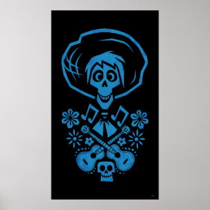 Poster Disney Pixar Coco Hector Silhouette de guitare