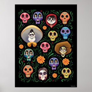 Poster Disney Pixar Coco   Terre des morts - Crâne à sucr