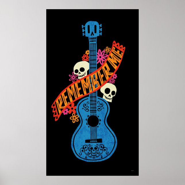Poster Disney Pixar Coco | Typographie des crânes de sucr (Devant)