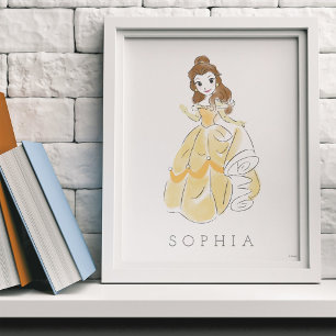 Poster Disney Princesse Belle Aquarelle Nurserie Fille