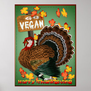 Poster Disparaissent l'affiche de Végétalien-Thanksgiving