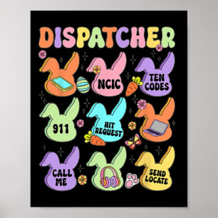 Poster Dispatcher Pâques Lapin Mignon Coquette Cowgirl Es