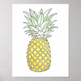 Poster Disposition ensoleillée : ananas