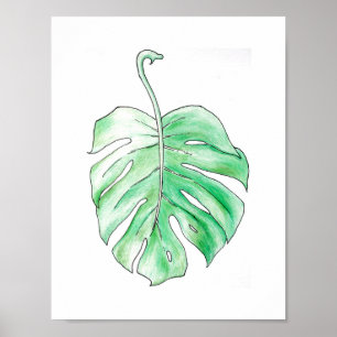 Poster Disposition ensoleillée : Feuille de palme