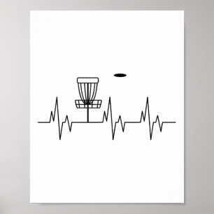 Poster Disque de golf drôle battement de coeur Mignon Spo