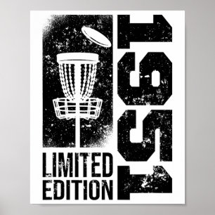 Poster Disque-golf Vintage 1951 Anniversaire Jeu de disqu