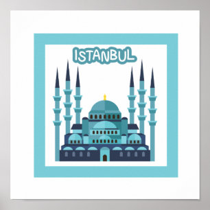 Poster d'Istanbul en bleu